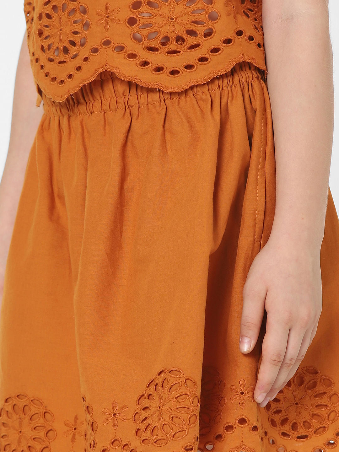 Brown Schiffli Co-Ord Skirt