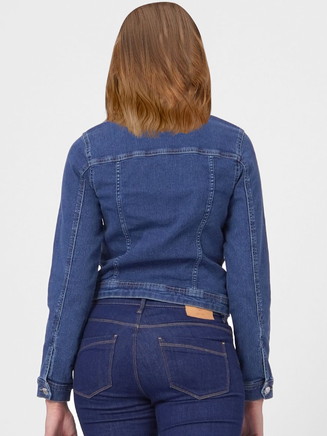 Blue Cropped Denim Jacket