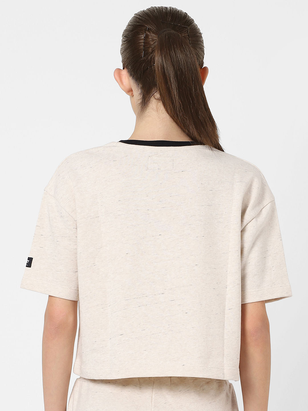 Only X Mickey Beige Graphic Print Sweatshirt