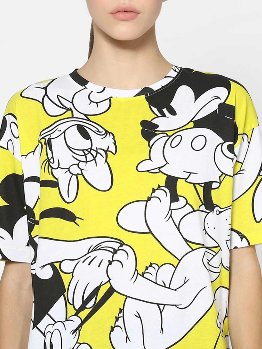 Only X Mickey Yellow All Over Print T-Shirt