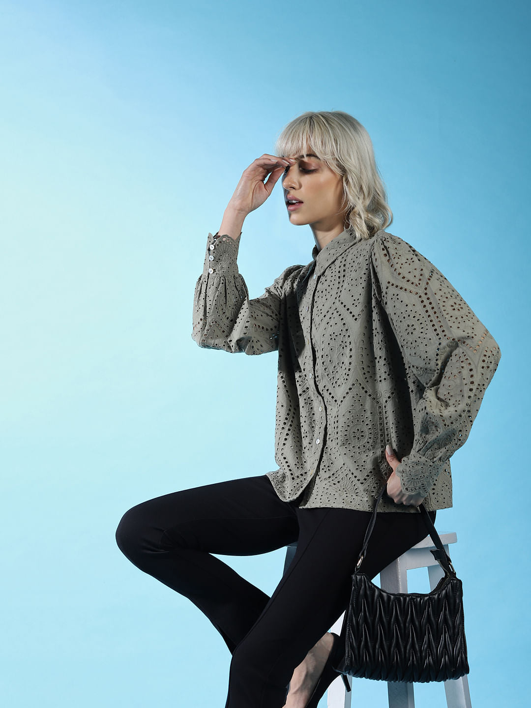 Green Schiffli Shirt