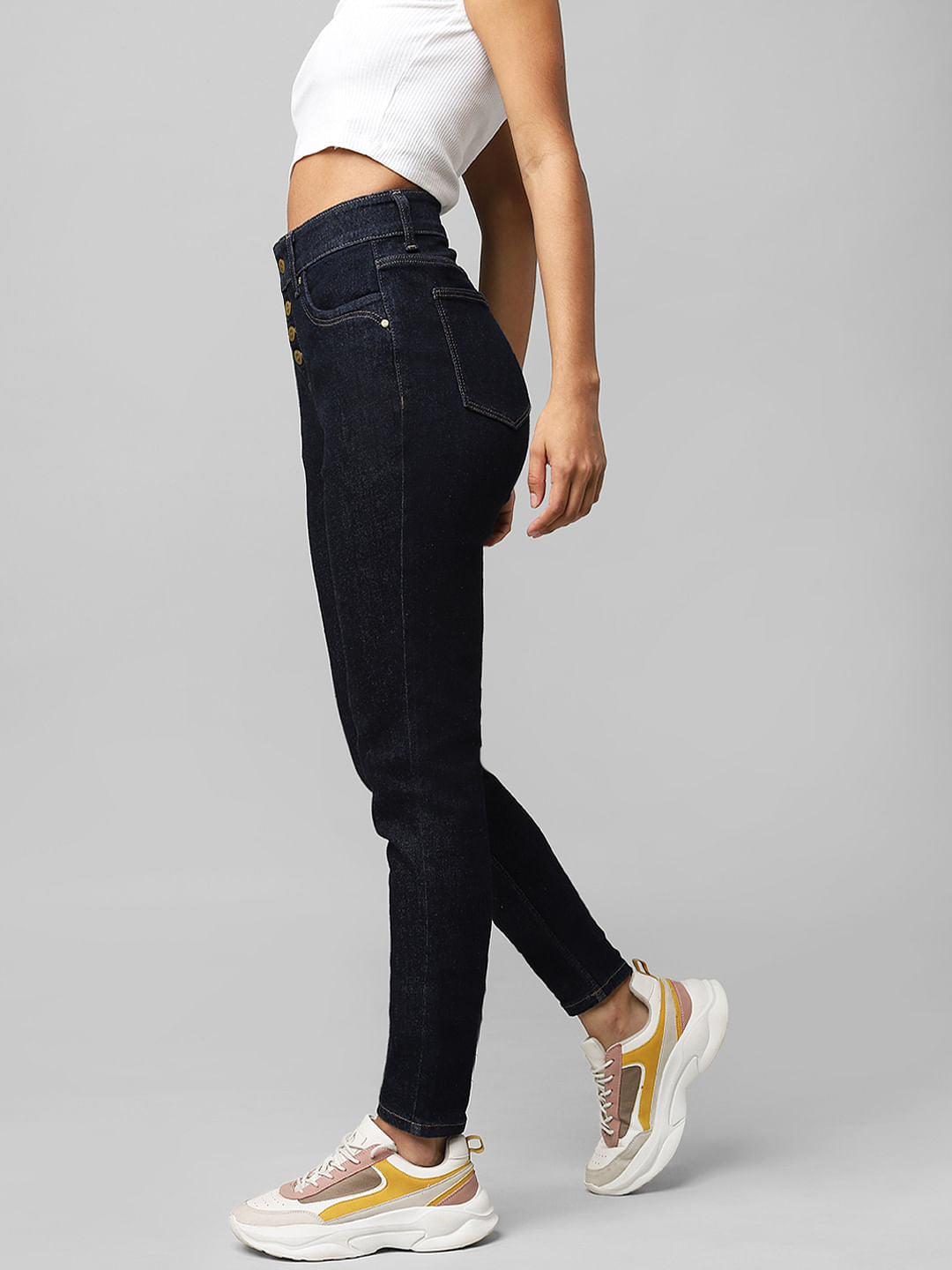 Dark Blue High Rise Skinny Jeans