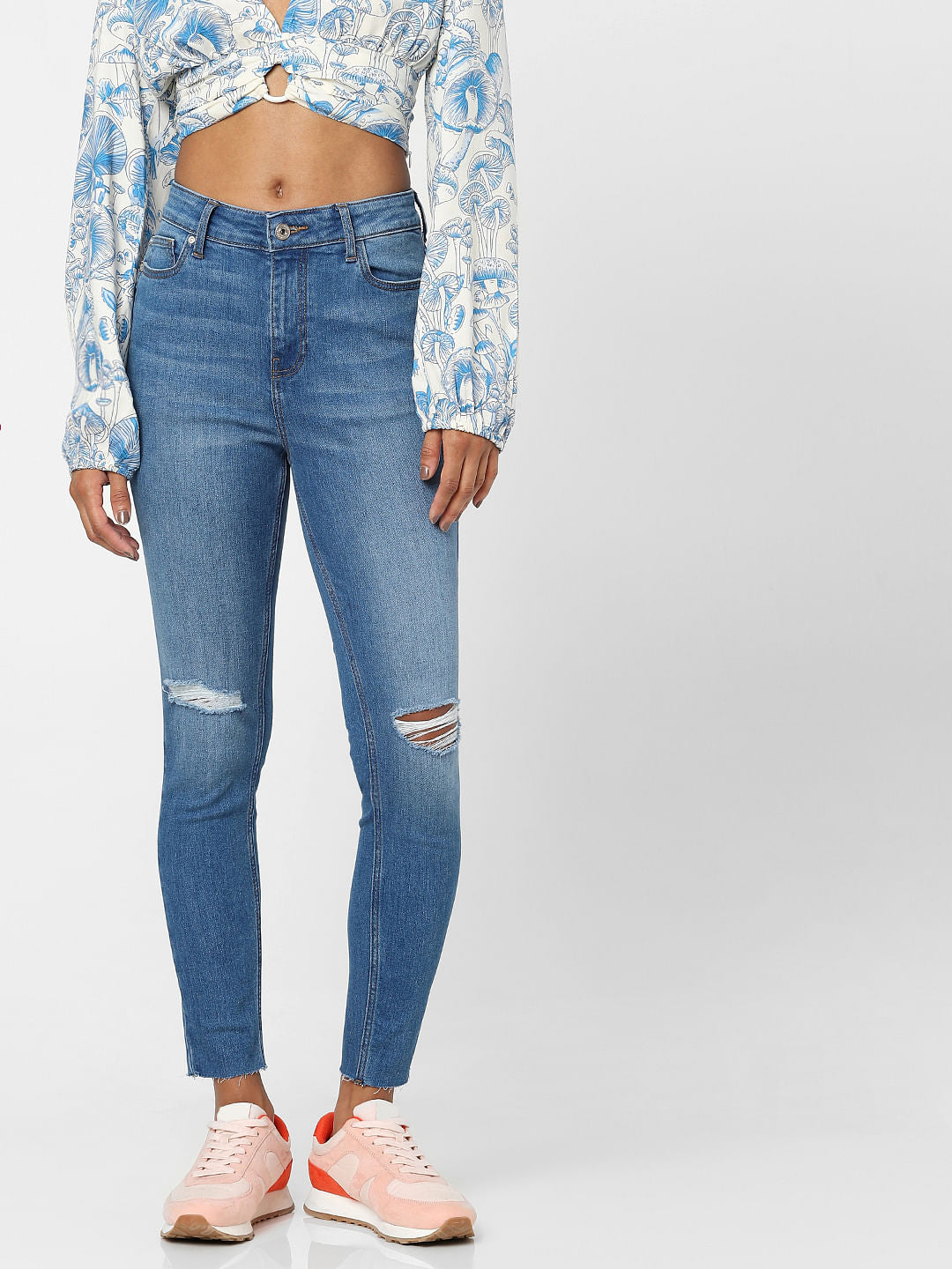 Blue High Waist Skinny Jeans