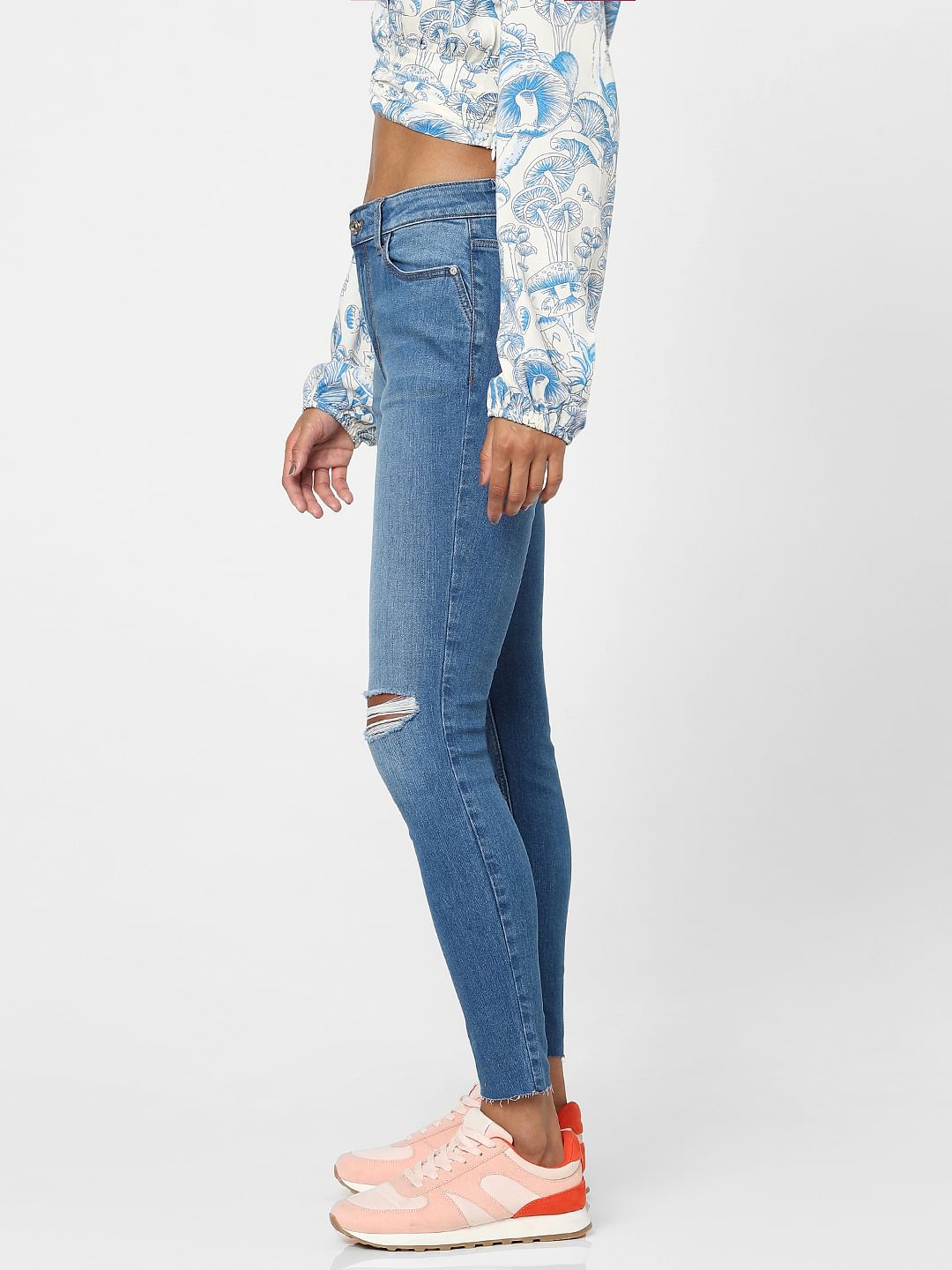 Blue High Waist Skinny Jeans