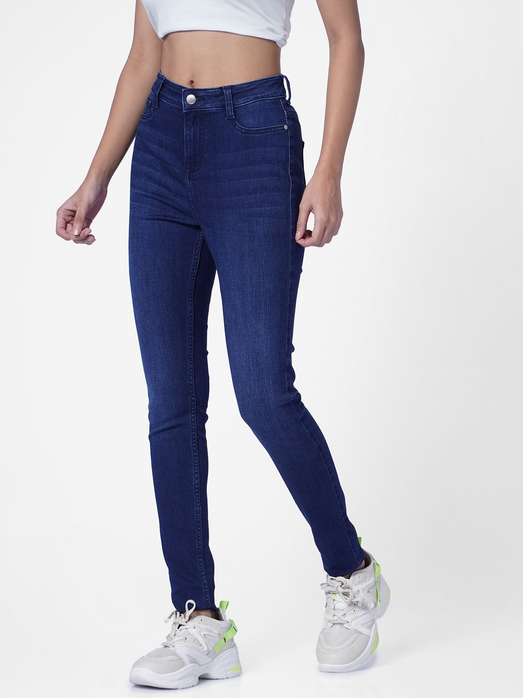 Blue High Rise Skinny Jeans