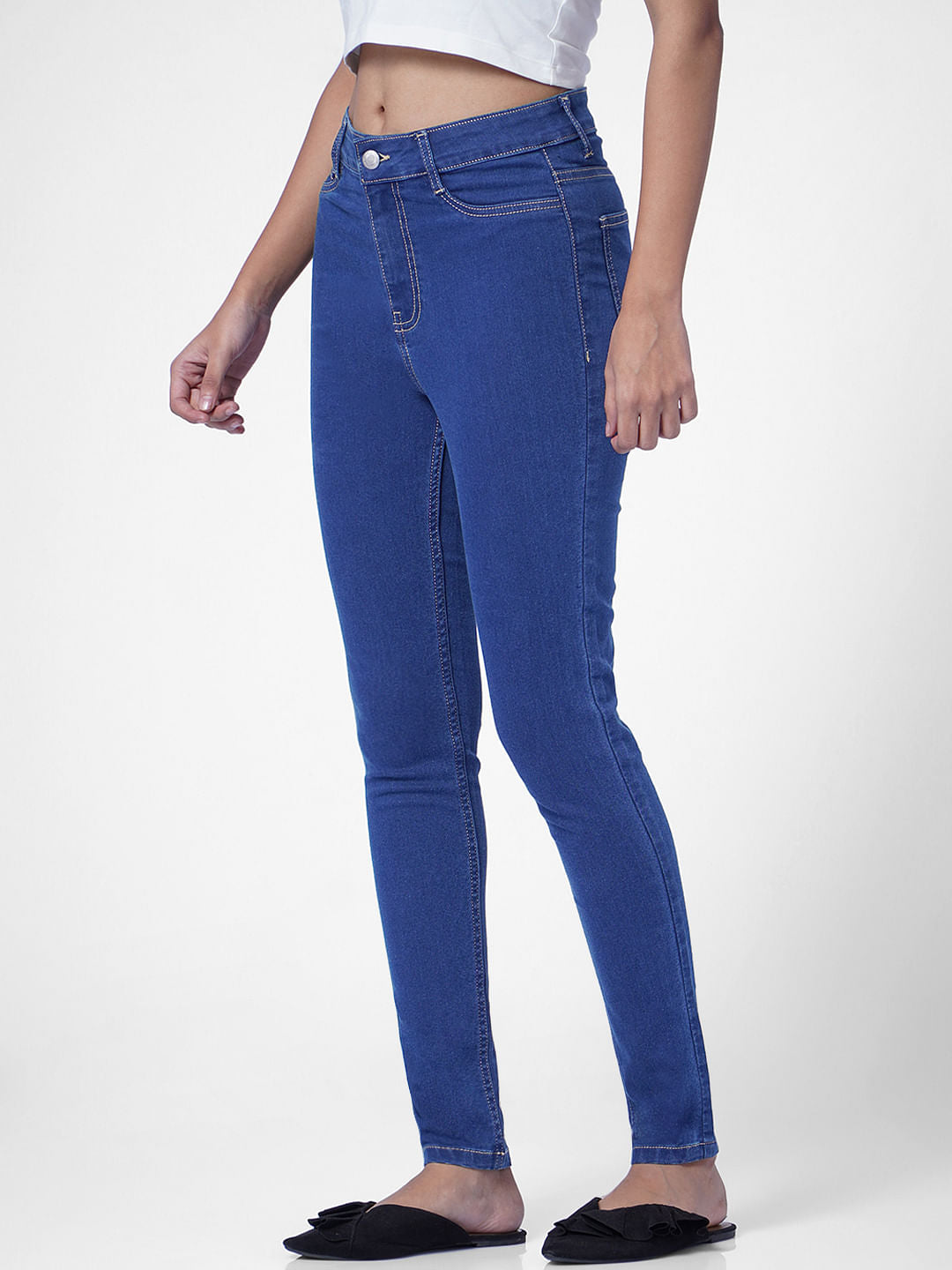 Blue High Rise Skinny Jeans