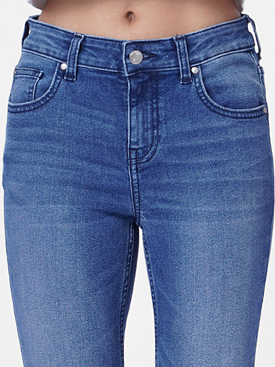 Light Blue Mid Rise Skinny Jeans