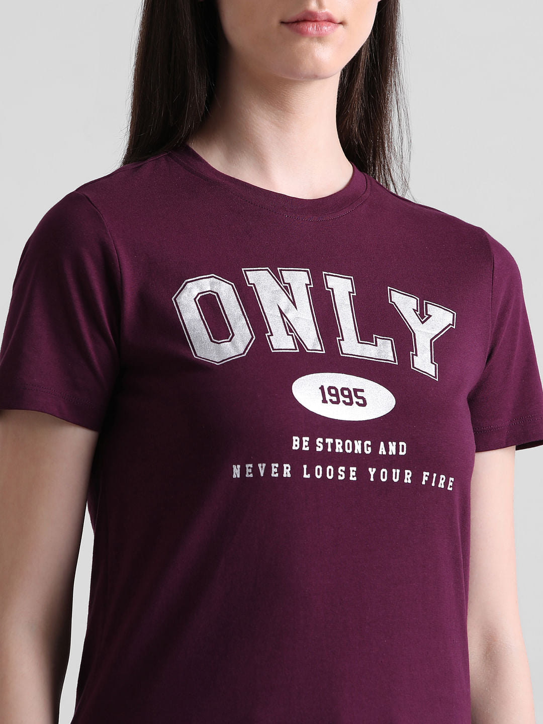 Purple Logo Print T-Shirt