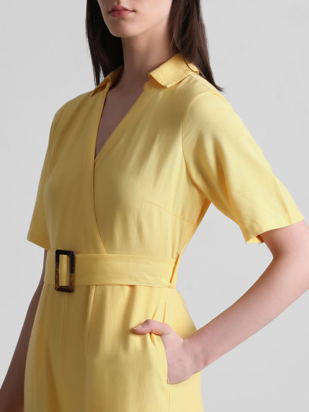 Yellow Wrap-Over Jumpsuit