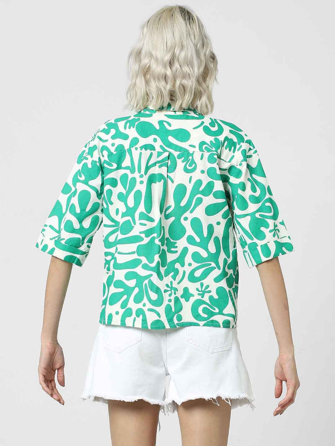 Green Printed Shirt