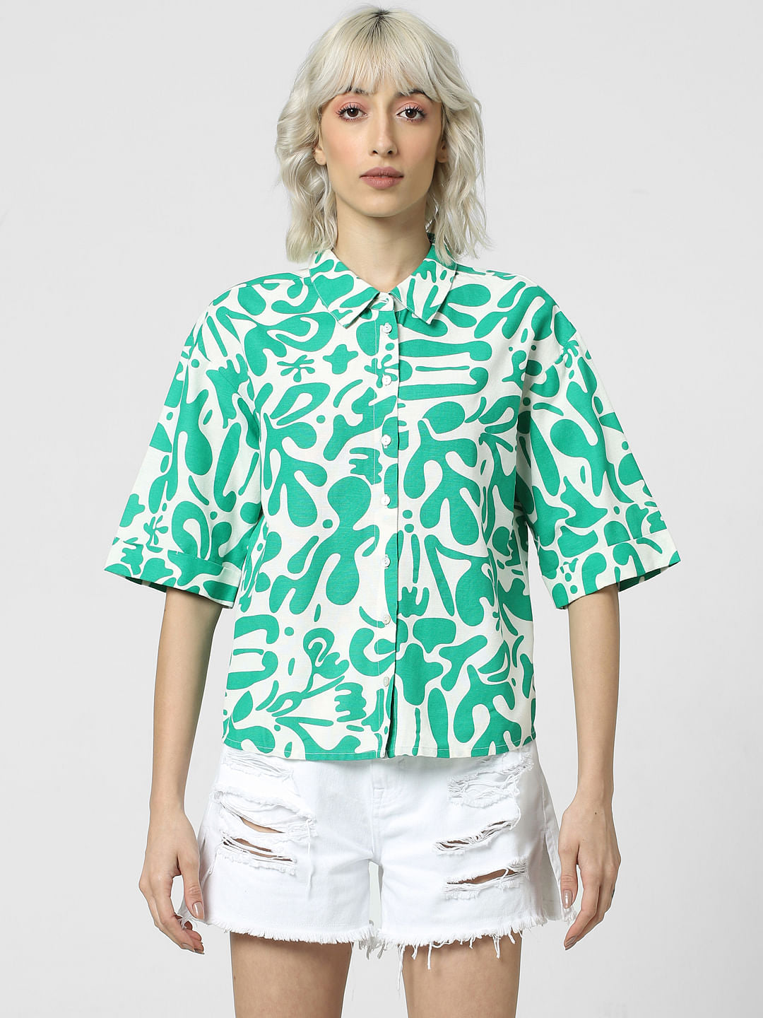 Green Printed Shirt