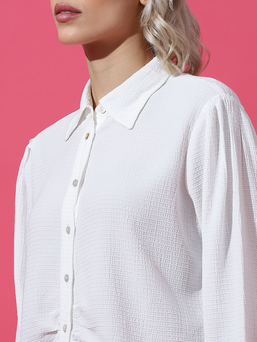 White Ruched Shirt