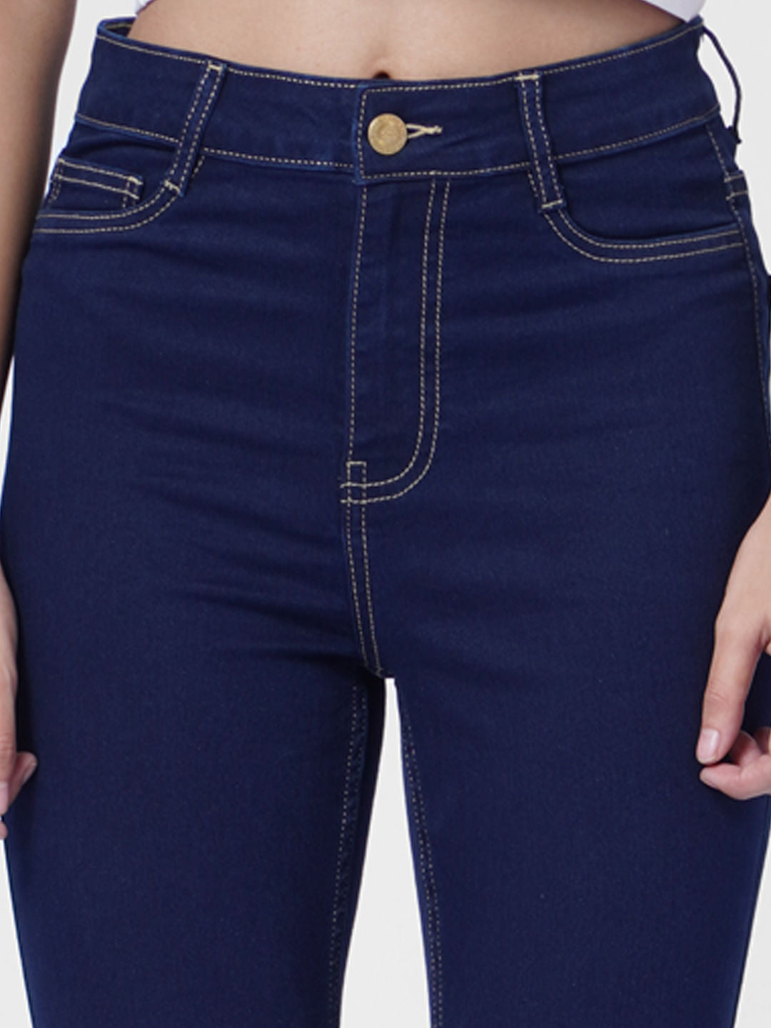 Dark Blue High Rise Skinny Jeans