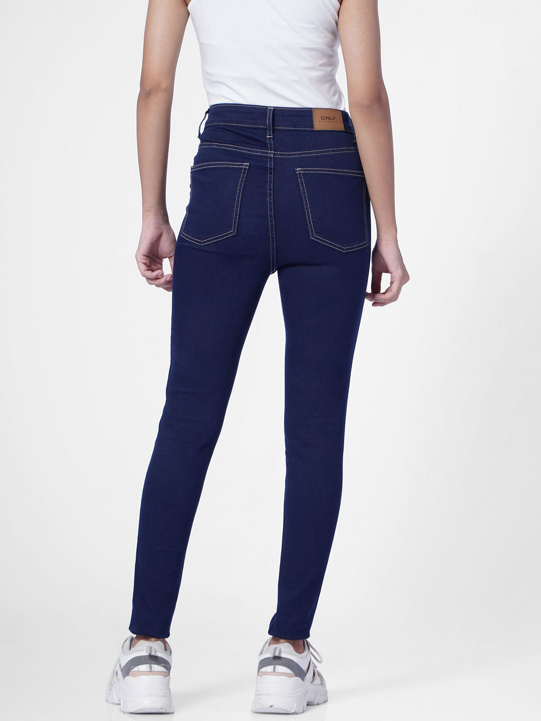 Dark Blue High Rise Skinny Jeans