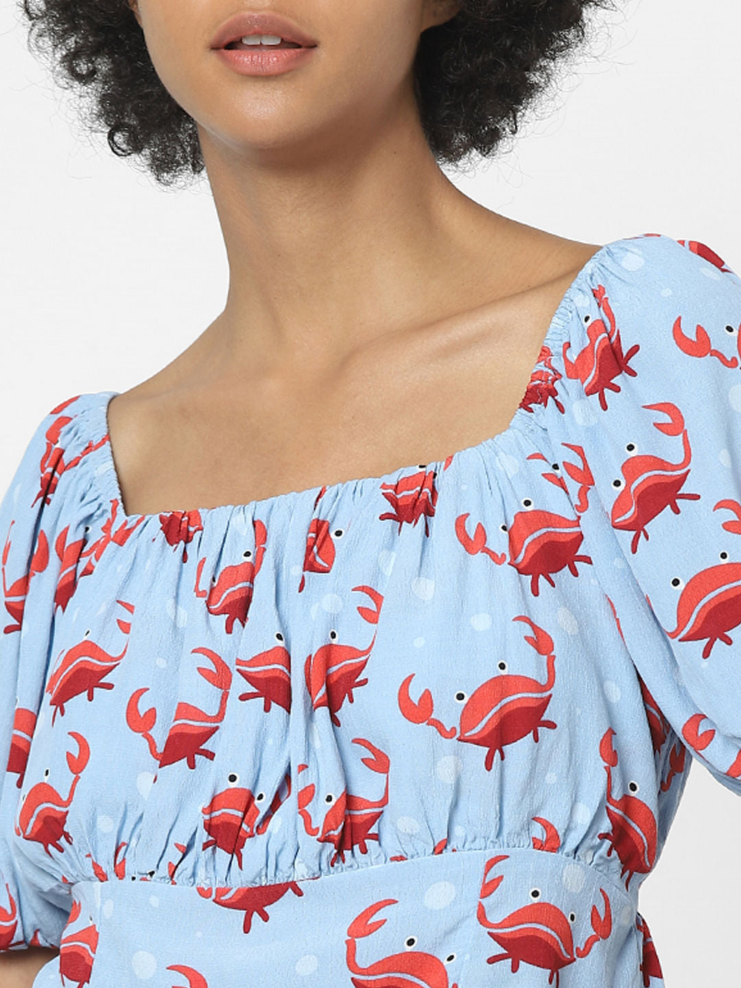 Blue Graphic Print Top