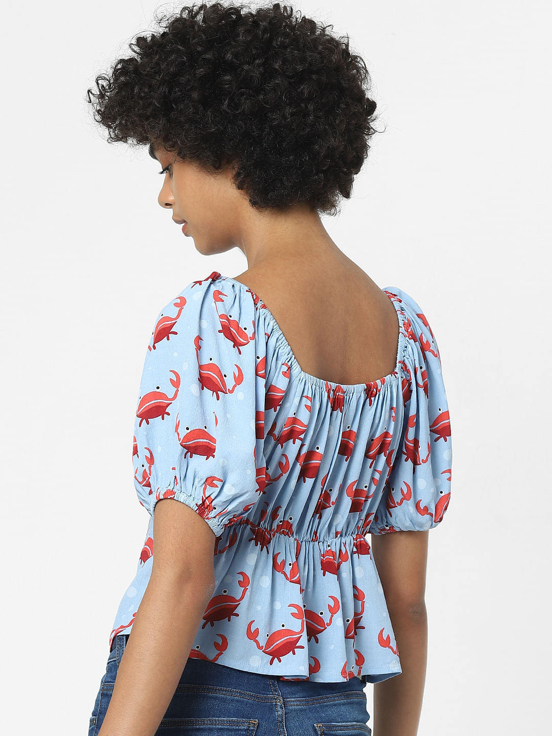 Blue Graphic Print Top