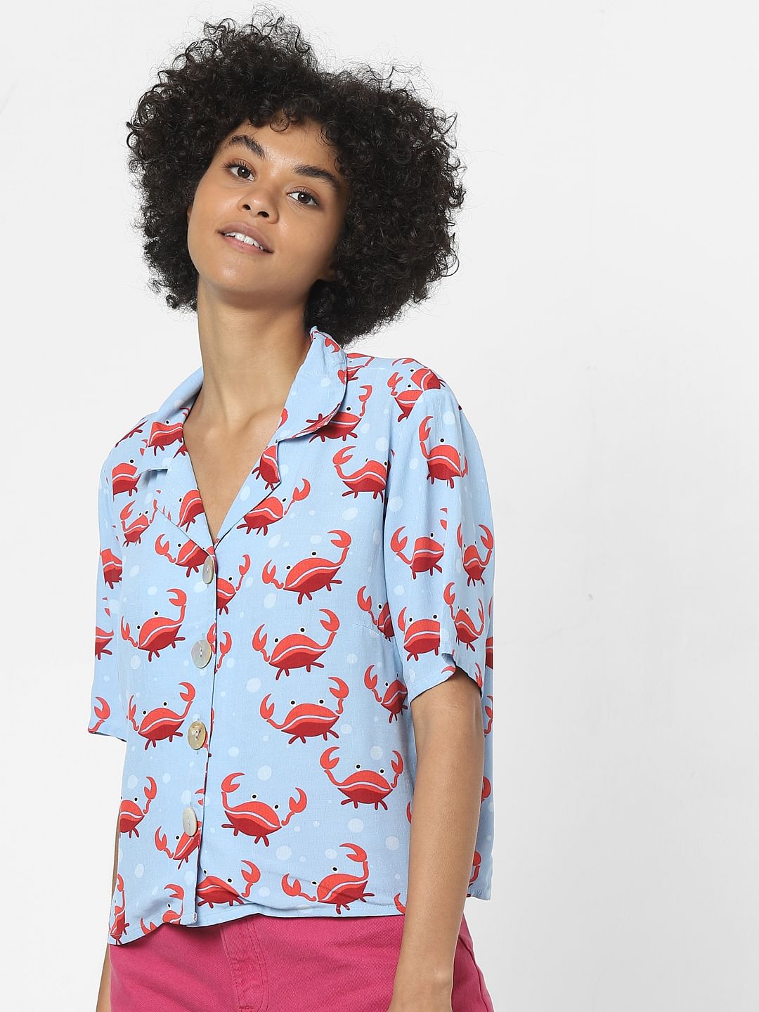 Blue Printed Resort Shirt