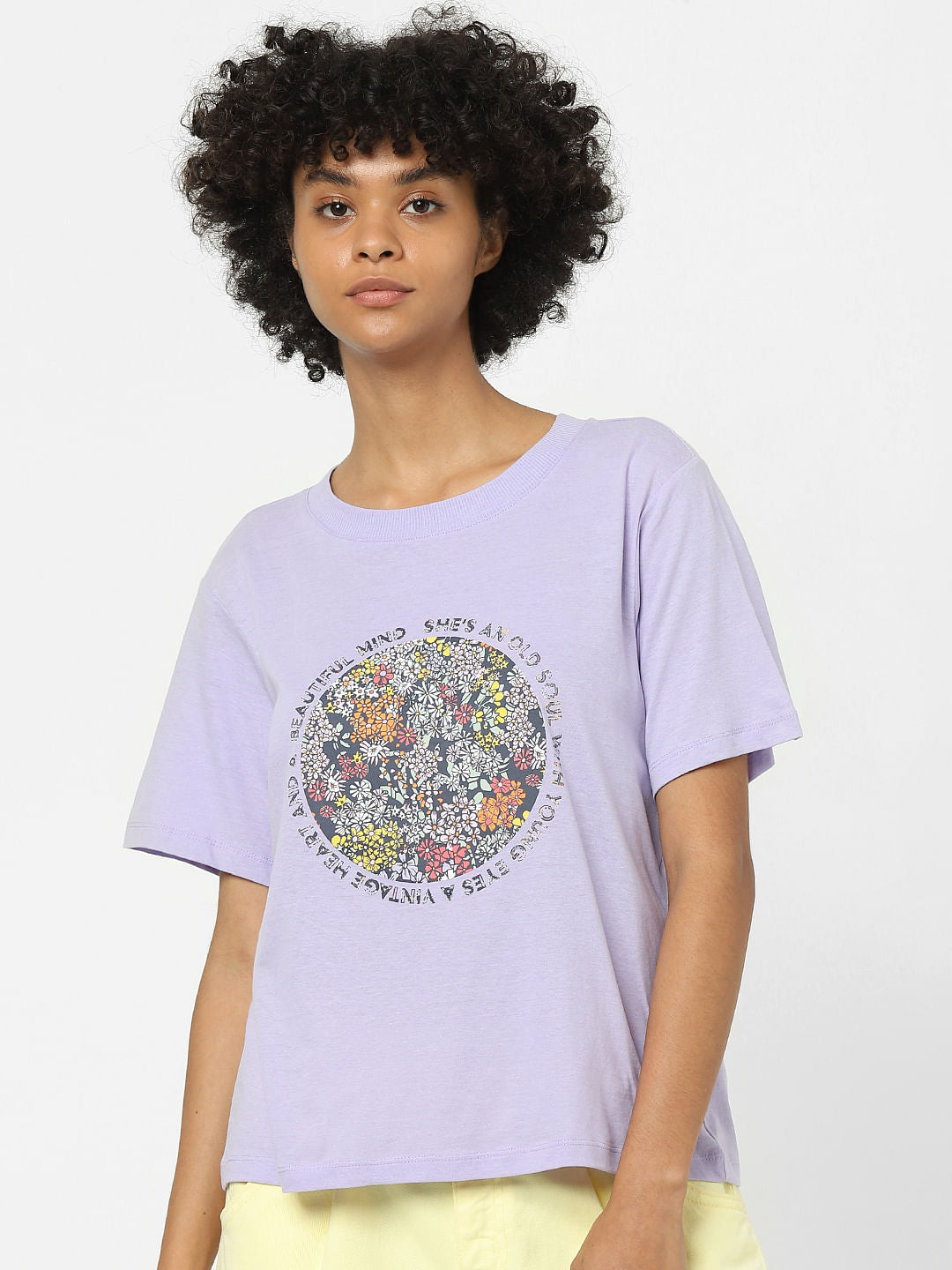 Purple Graphic Print T-Shirt