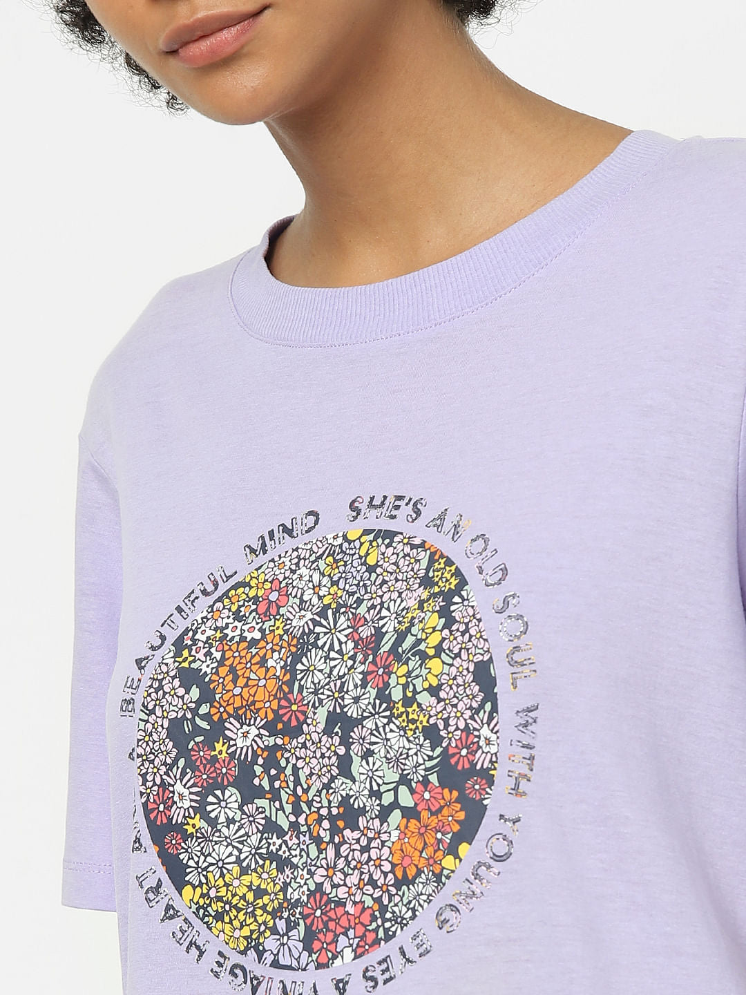 Purple Graphic Print T-Shirt
