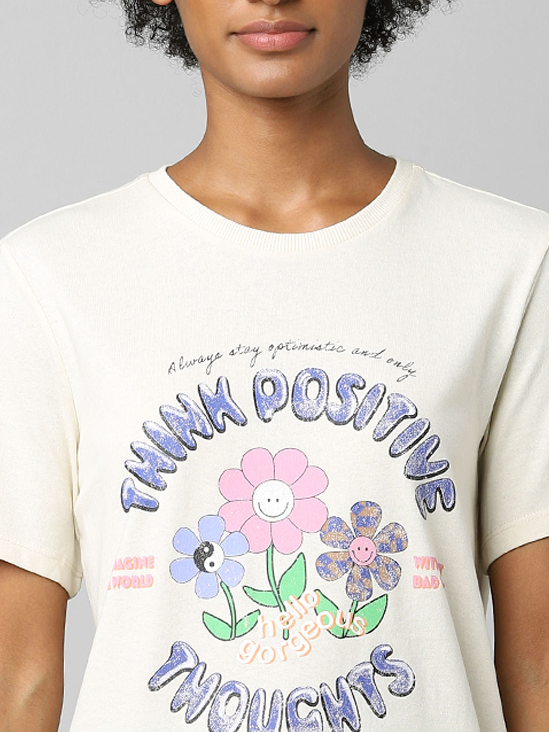 Beige Graphic Print T-Shirt