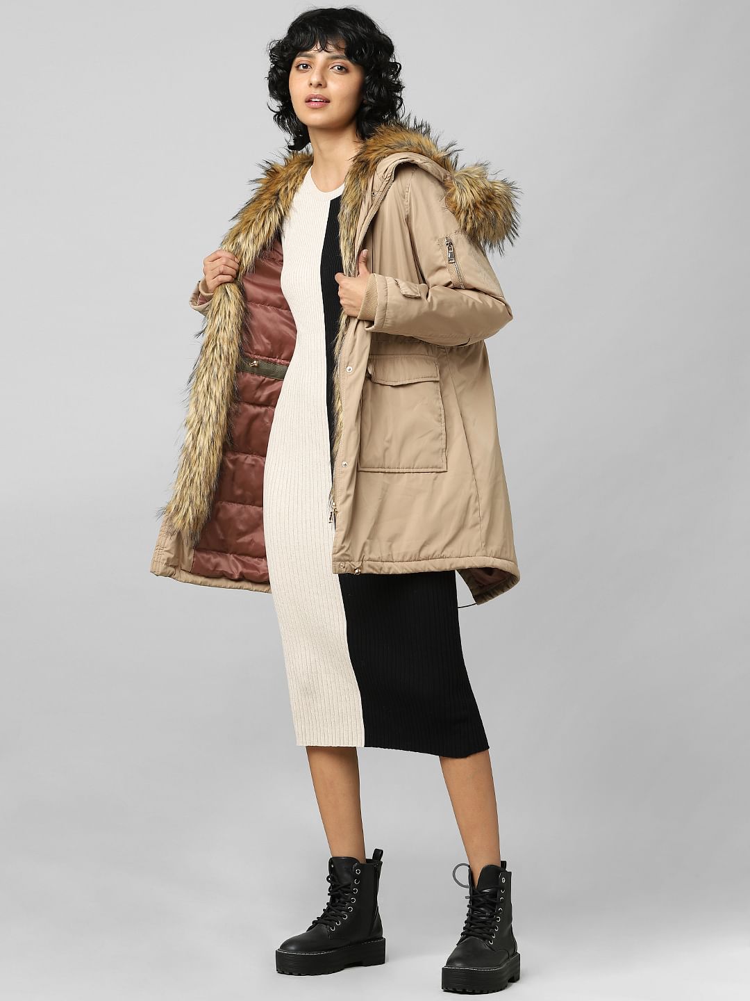Brown Padded Parka Coat