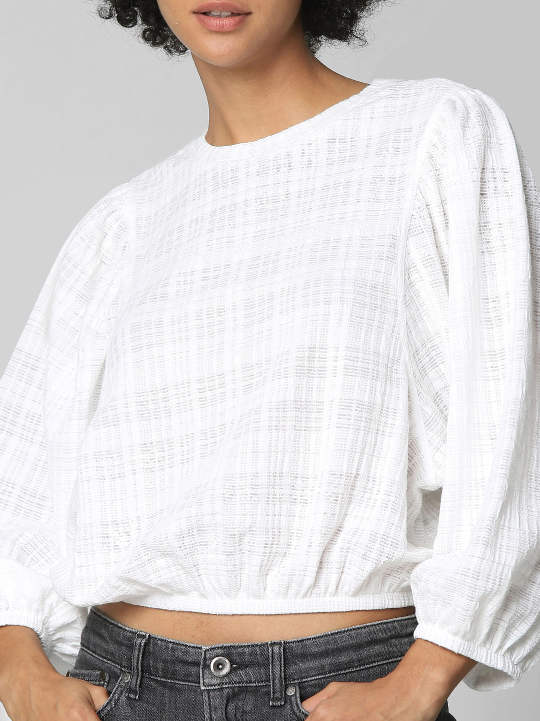 White Textured Top