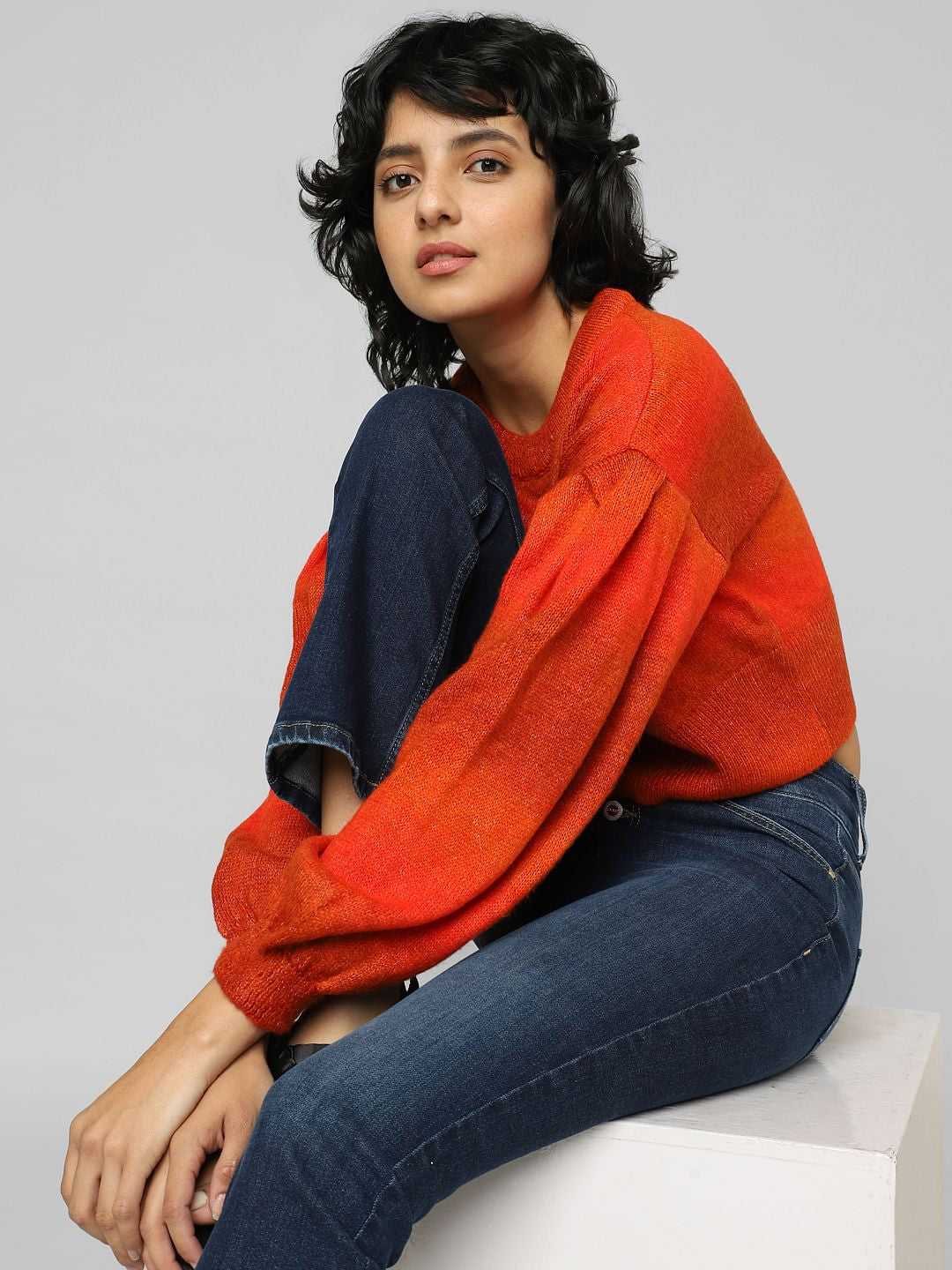 Red Cropped Pullover