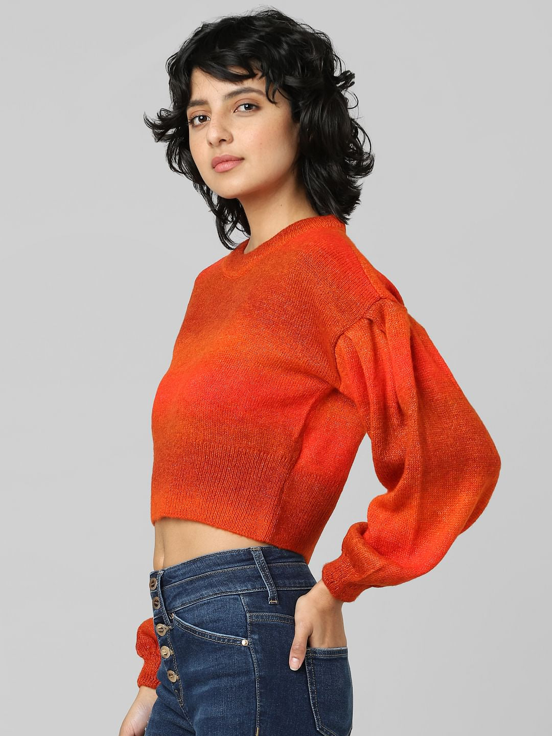 Red Cropped Pullover