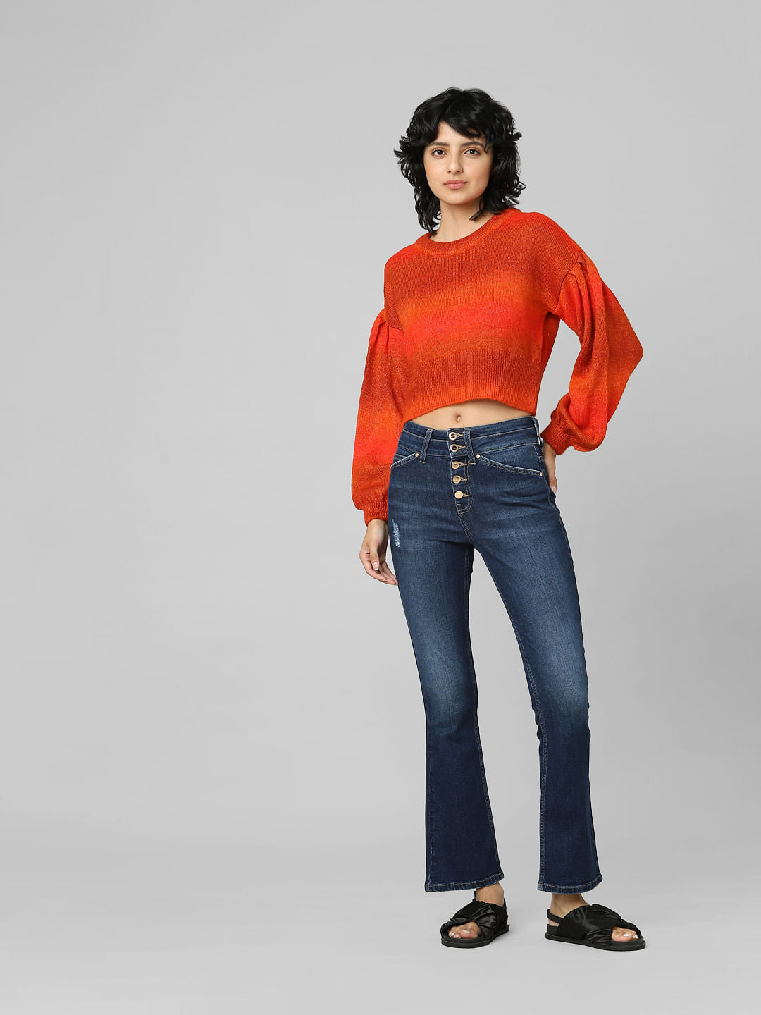 Red Cropped Pullover