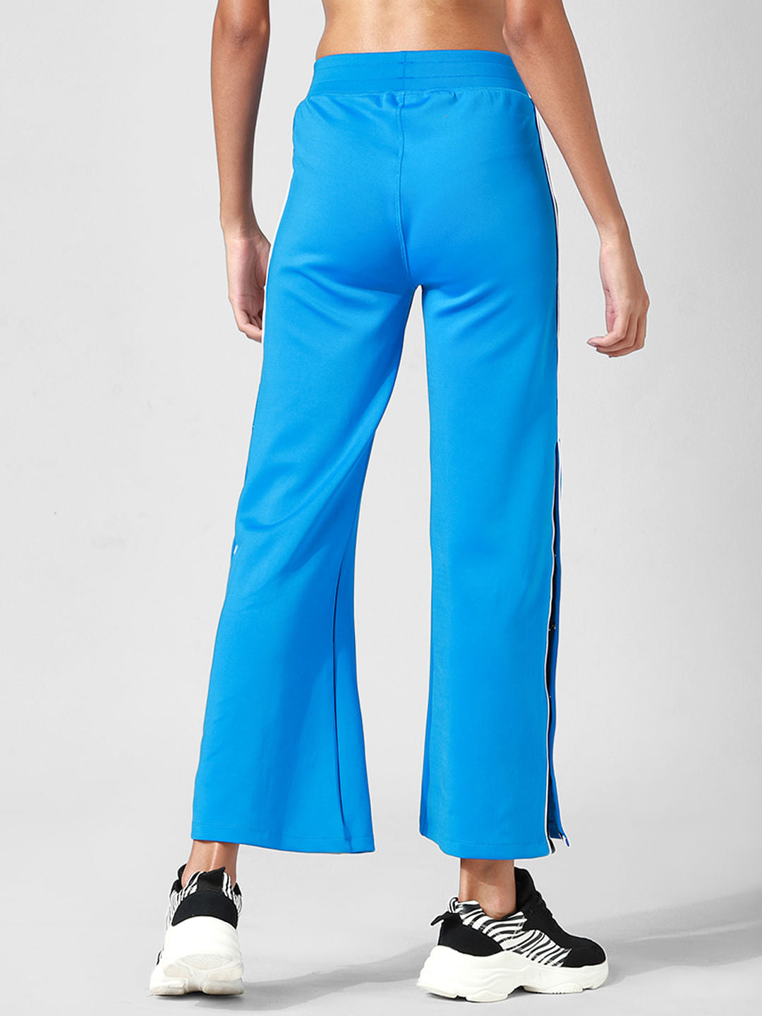 Blue Mid Rise Wide Leg Co-Ord Pants