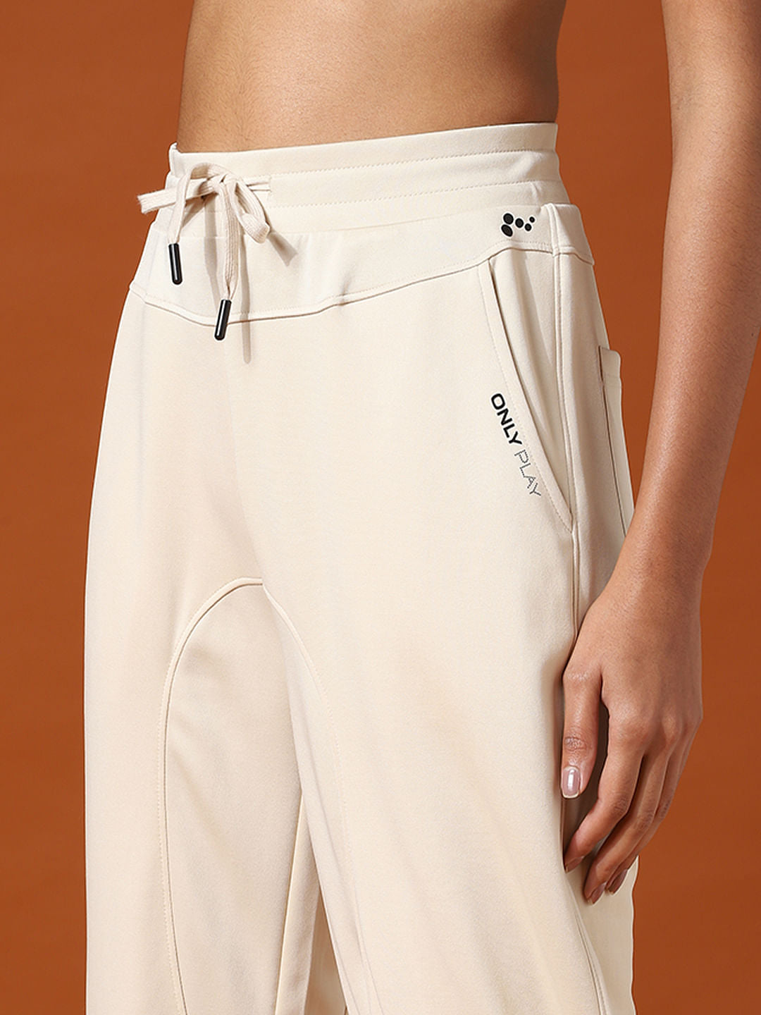 Beige High Rise Training Sweatpants