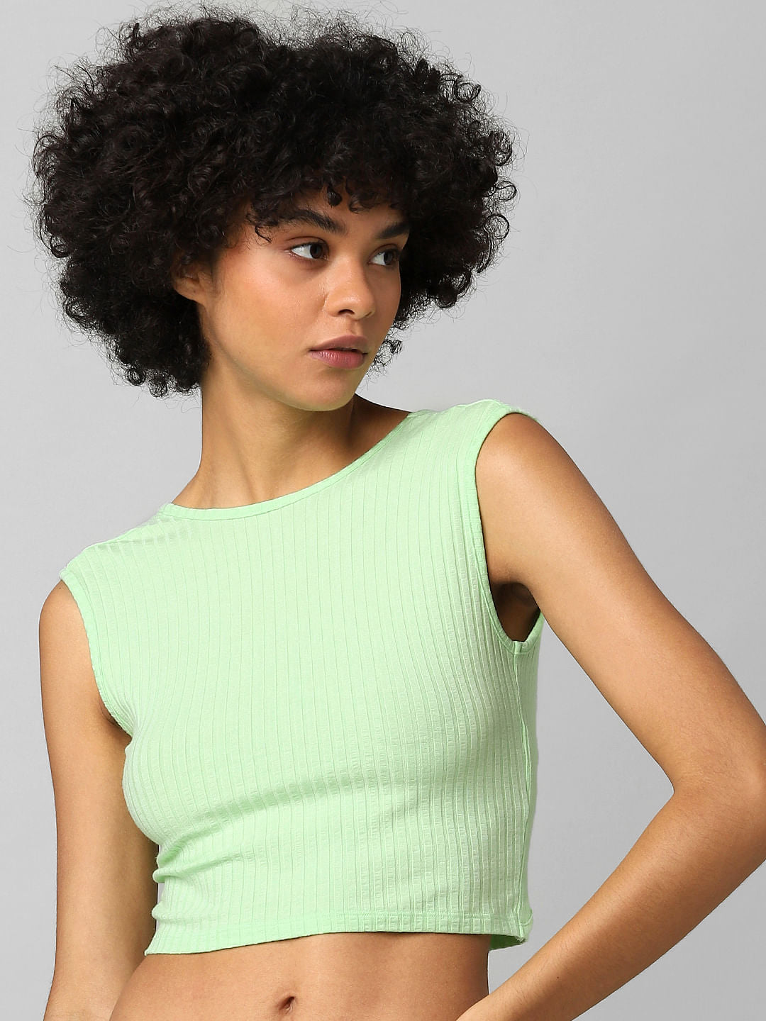 Green Back Detail Crop Top