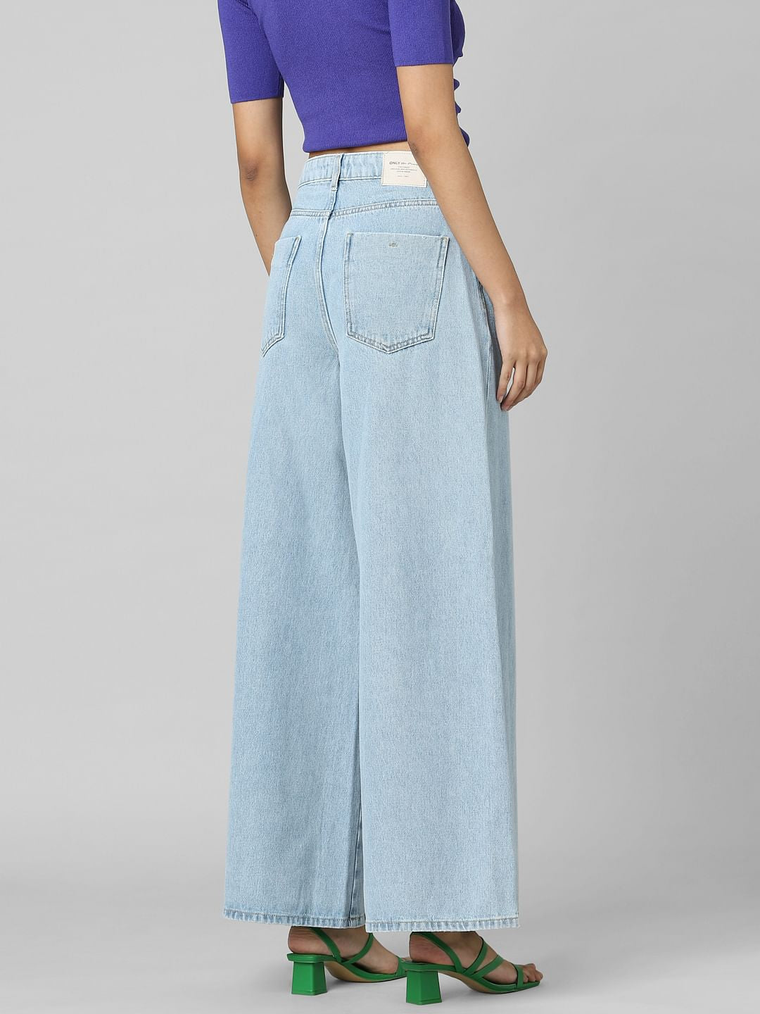 Light Blue High Rise Wide Leg Jeans
