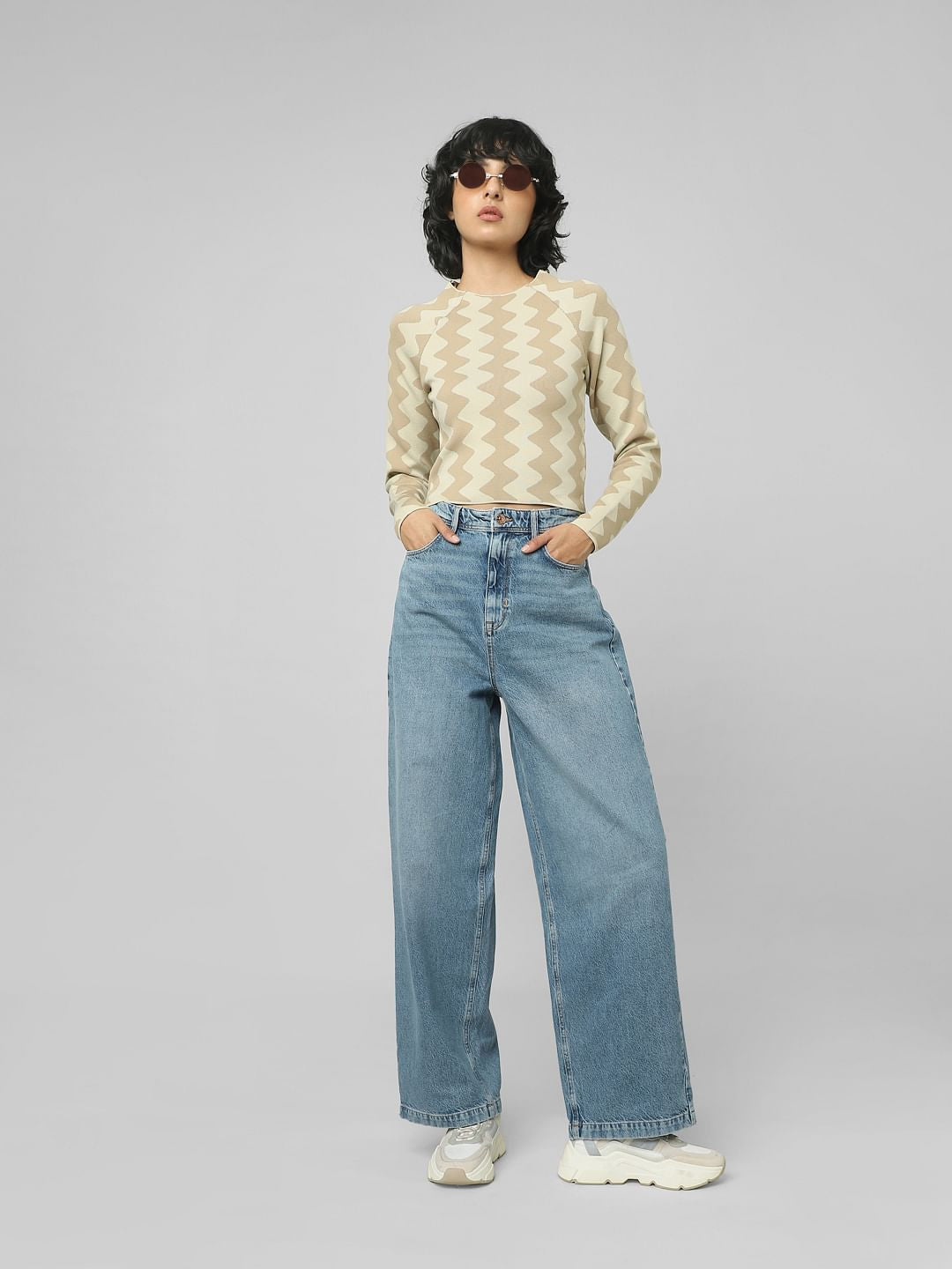 Blue High Rise Carrot Fit Jeans