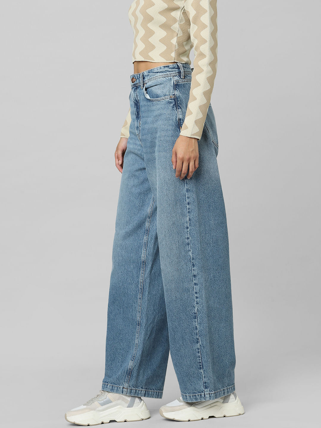 Blue High Rise Carrot Fit Jeans