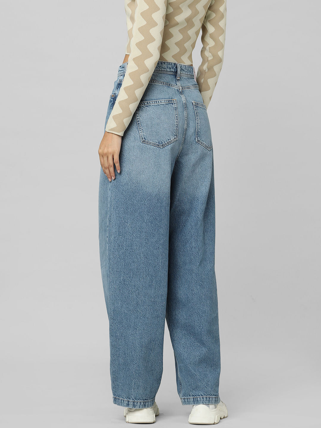 Blue High Rise Carrot Fit Jeans