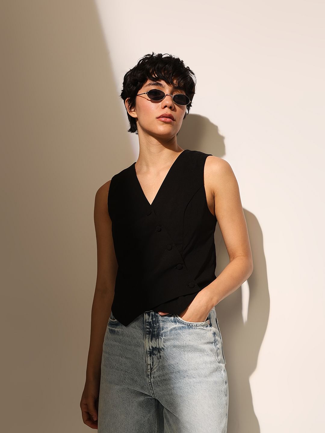 Black Tailored Co-Ord Set Waistcoat - S