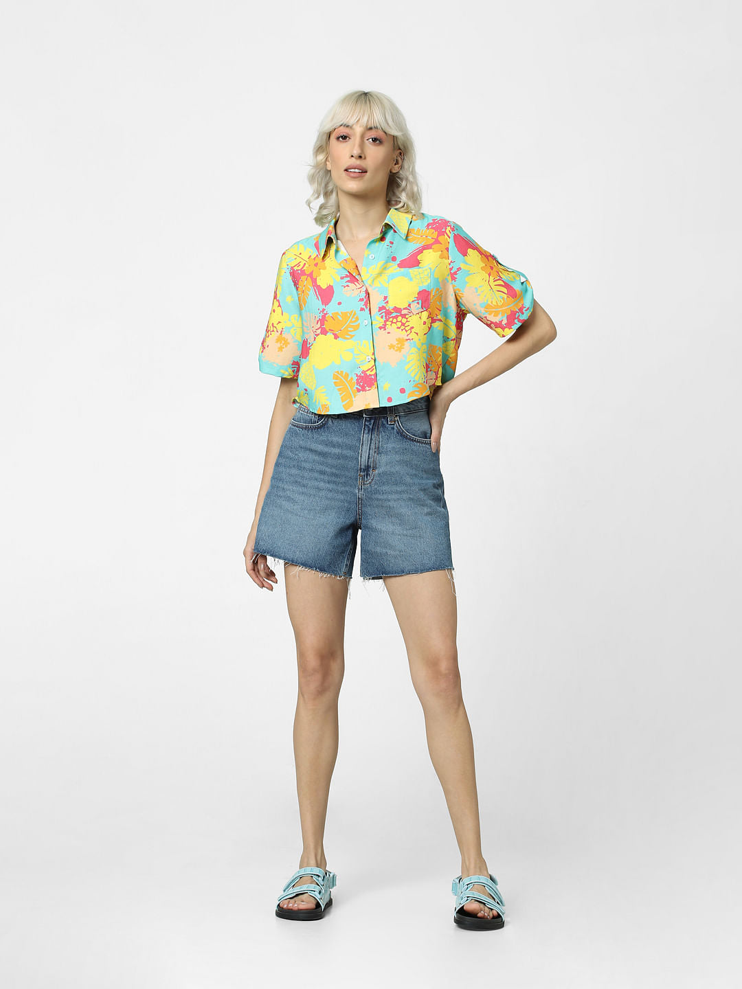 Yellow Tropical Print Shirt