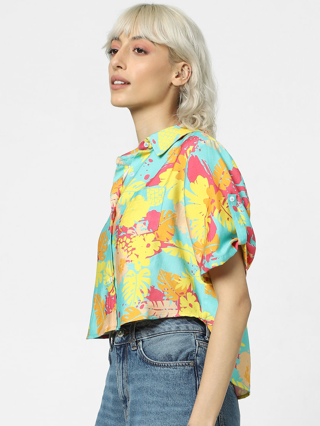 Yellow Tropical Print Shirt