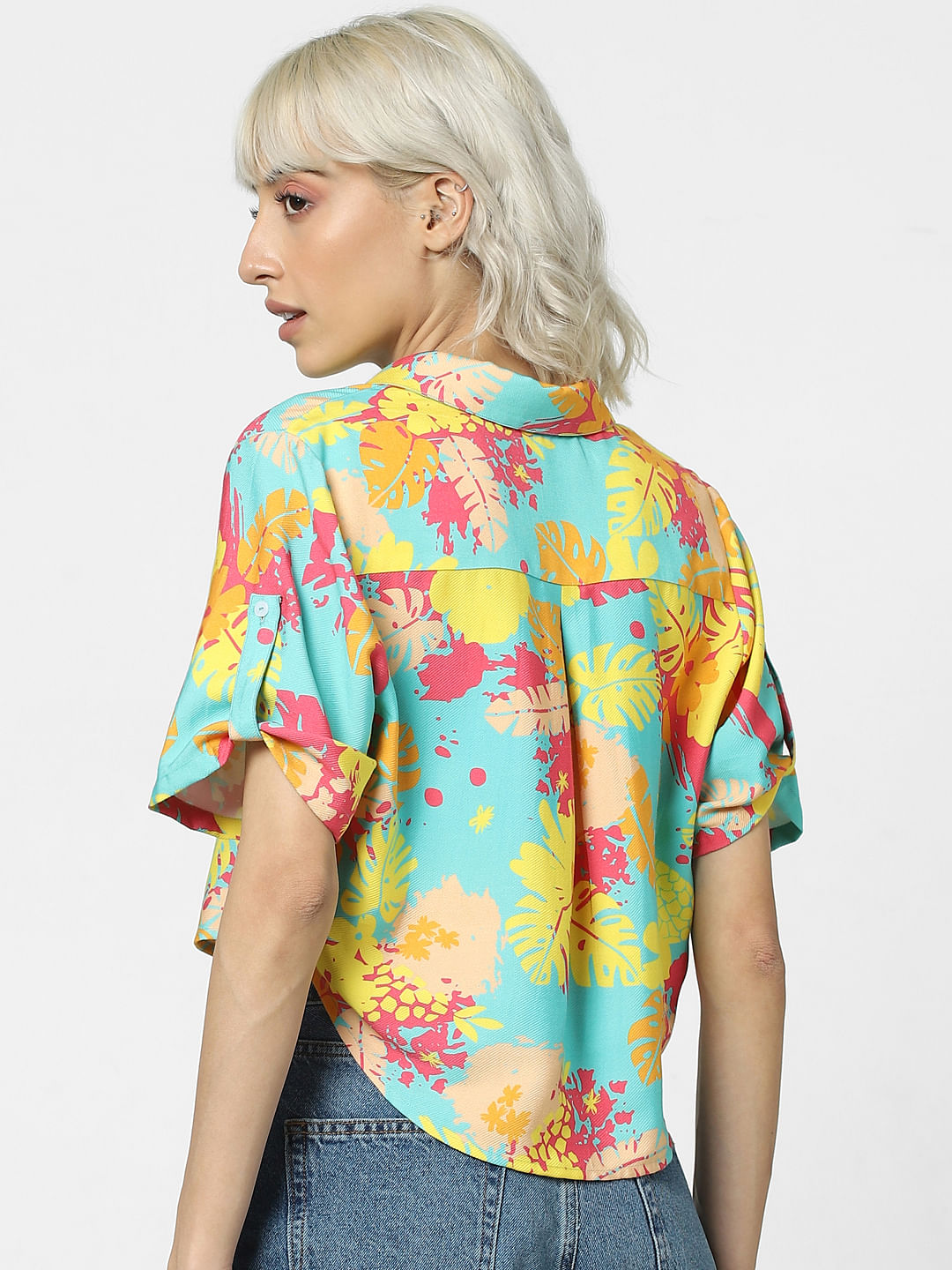 Yellow Tropical Print Shirt