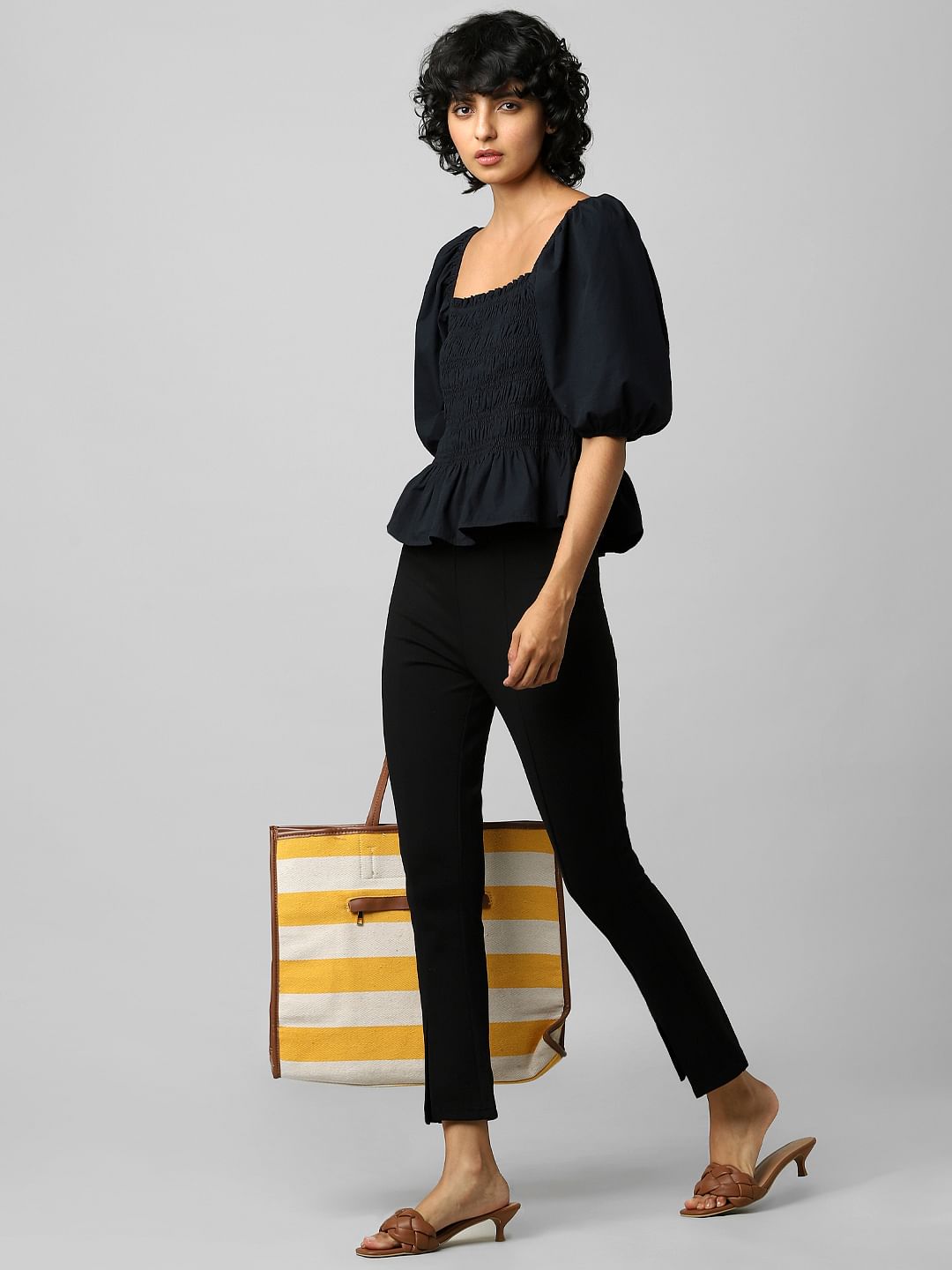 Black High Rise Flared Leggings