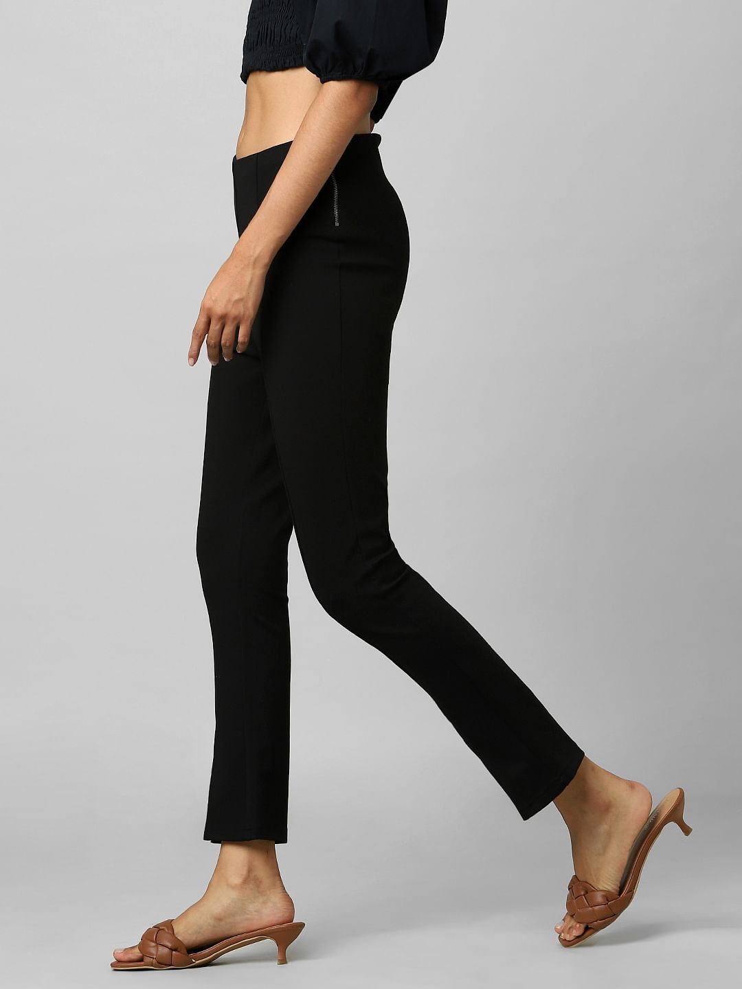 Black High Rise Flared Leggings