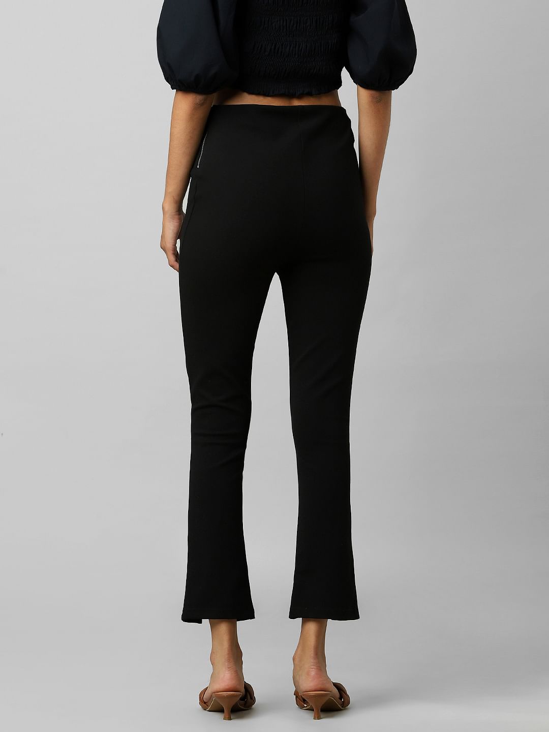 Black High Rise Flared Leggings