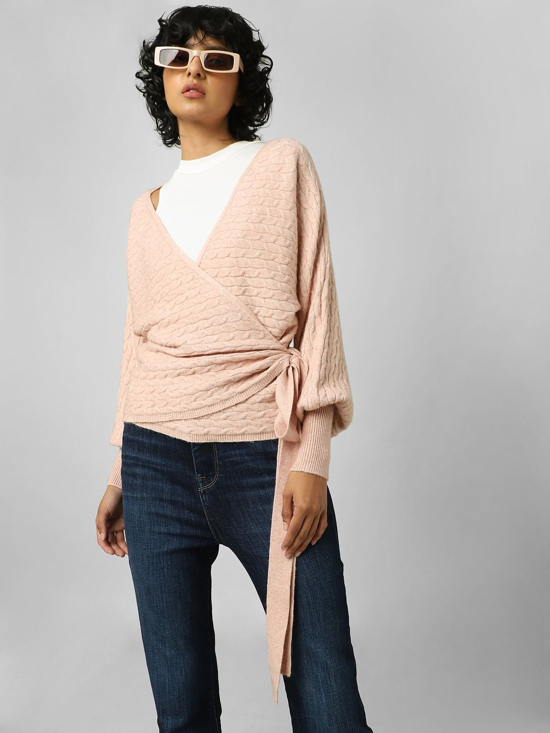 Pink Wrapover Cardigan