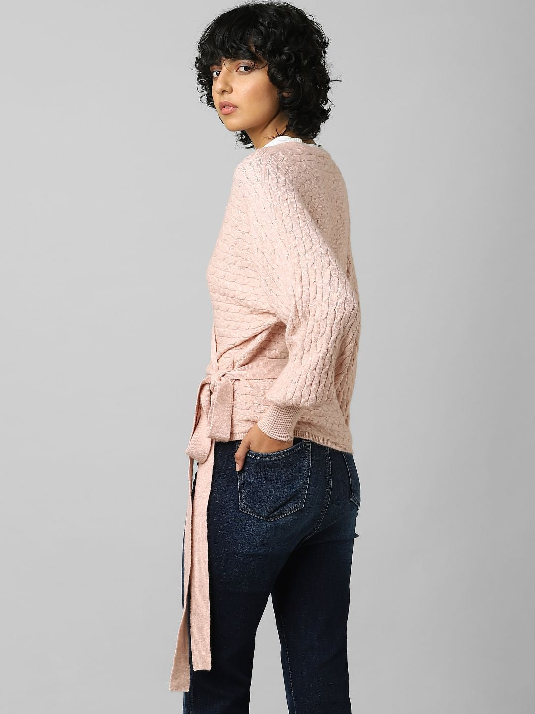 Pink Wrapover Cardigan