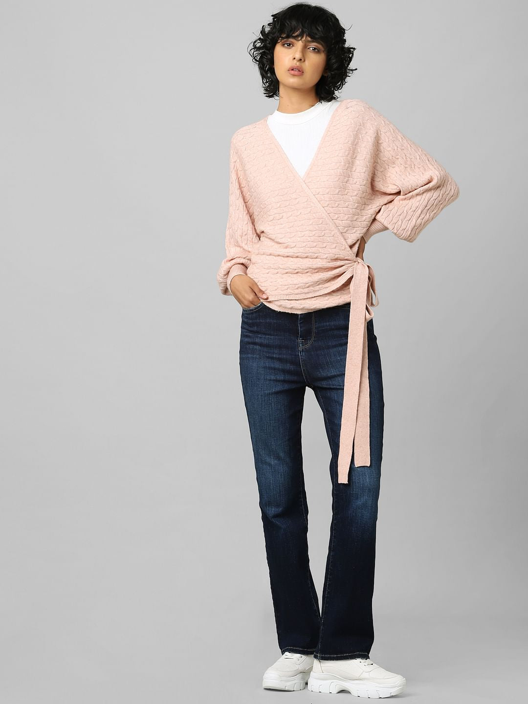 Pink Wrapover Cardigan