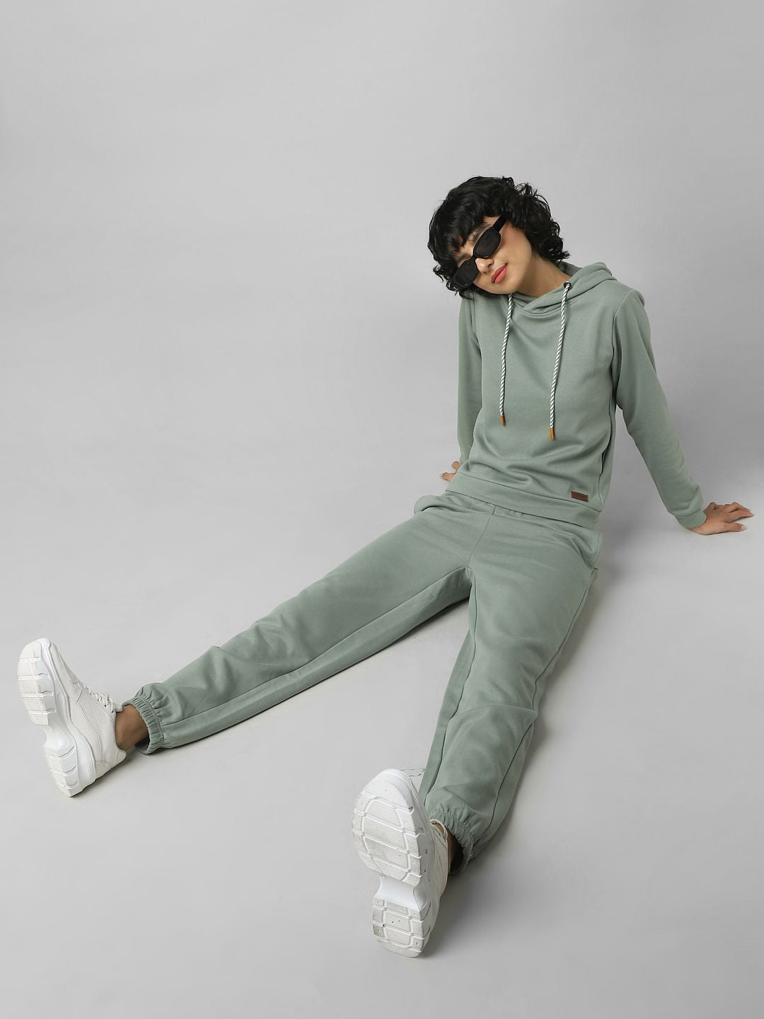 Green High Rise Co-Ord Set Joggers