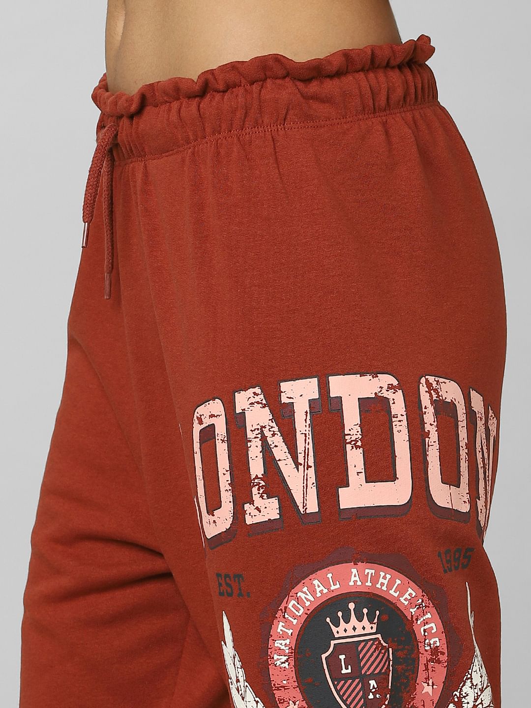 Brown Paperbag Waist Co-Ord Sweatpants