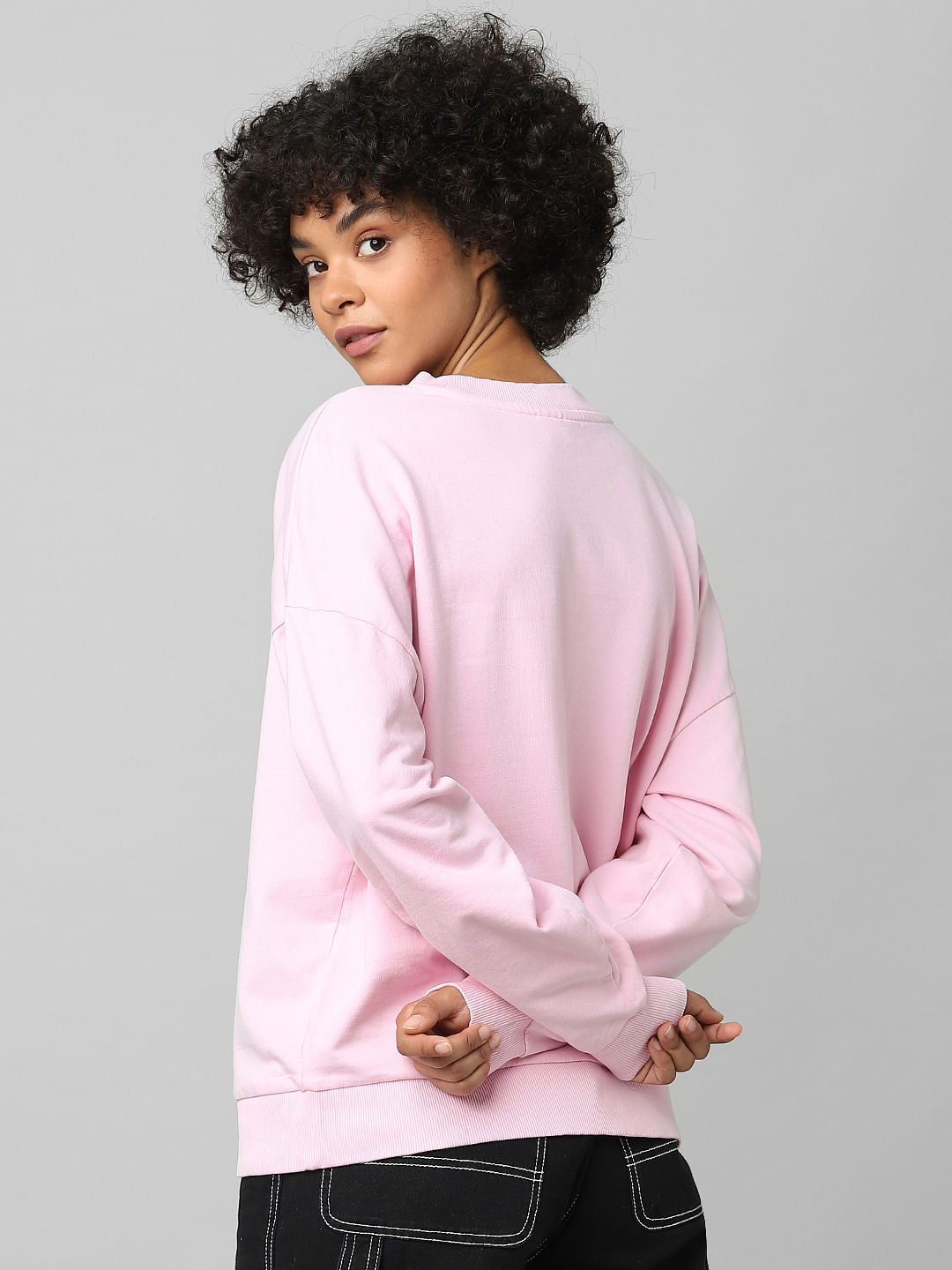 Pink Typographic Print Sweatshirt