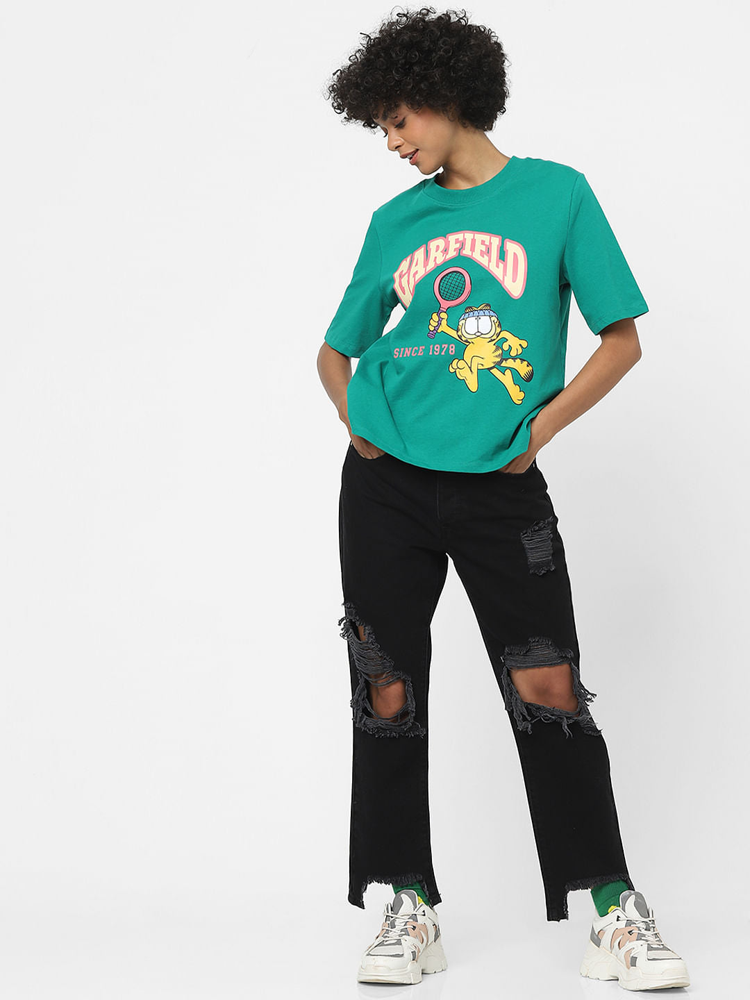 Only X Garfield Green T-Shirt